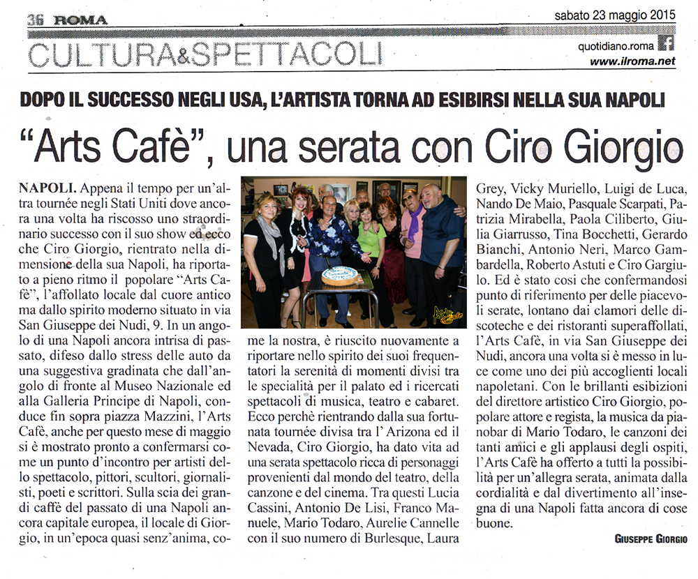 23 maggio 2015 Arts Cafe